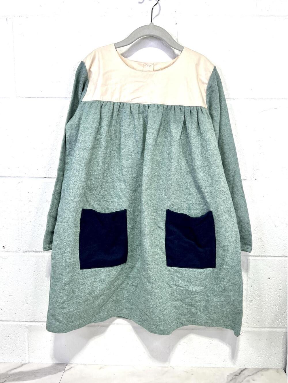Olive Juice Girl’s Long Sleeve Dress with Pockets, Size Large NWT